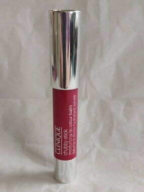 Clinique Chubby Stick Moisturizing Lip Balm-Super Strawberry Full Size-New-NoBox